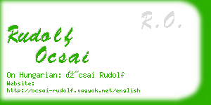 rudolf ocsai business card